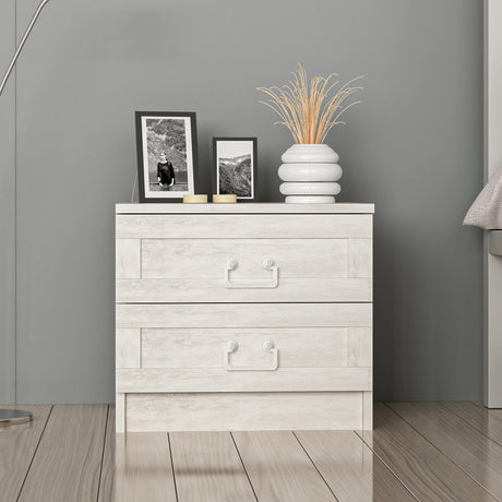 Bedside tables - Bedside table Bare White Melamine 54x40x47 cm - Dimehouse