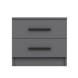 Bedside tables - Bedside table Kale Anthracite Melamine 50x40x47 cm - Dimehouse