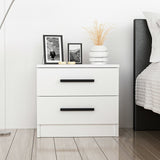 Bedside tables - Bedside table Bare White Melamine 50x40x47 cm - Dimehouse