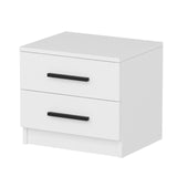 Bedside tables - Bedside table Bare White Melamine 50x40x47 cm - Dimehouse