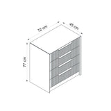 Chests of drawers - Chest of drawers Kala Luxury Stone Melamine 72x77x45 cm - Dimehouse