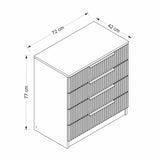 Chests of drawers - Chest of drawers Bare White Melamine 72x77x42 cm - Dimehouse
