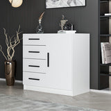 Chests of drawers - Chest of drawers Bare White Melamine 90x85x47 cm - Dimehouse