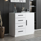 Chests of drawers - Chest of drawers Bare White Melamine 90x85x47 cm - Dimehouse