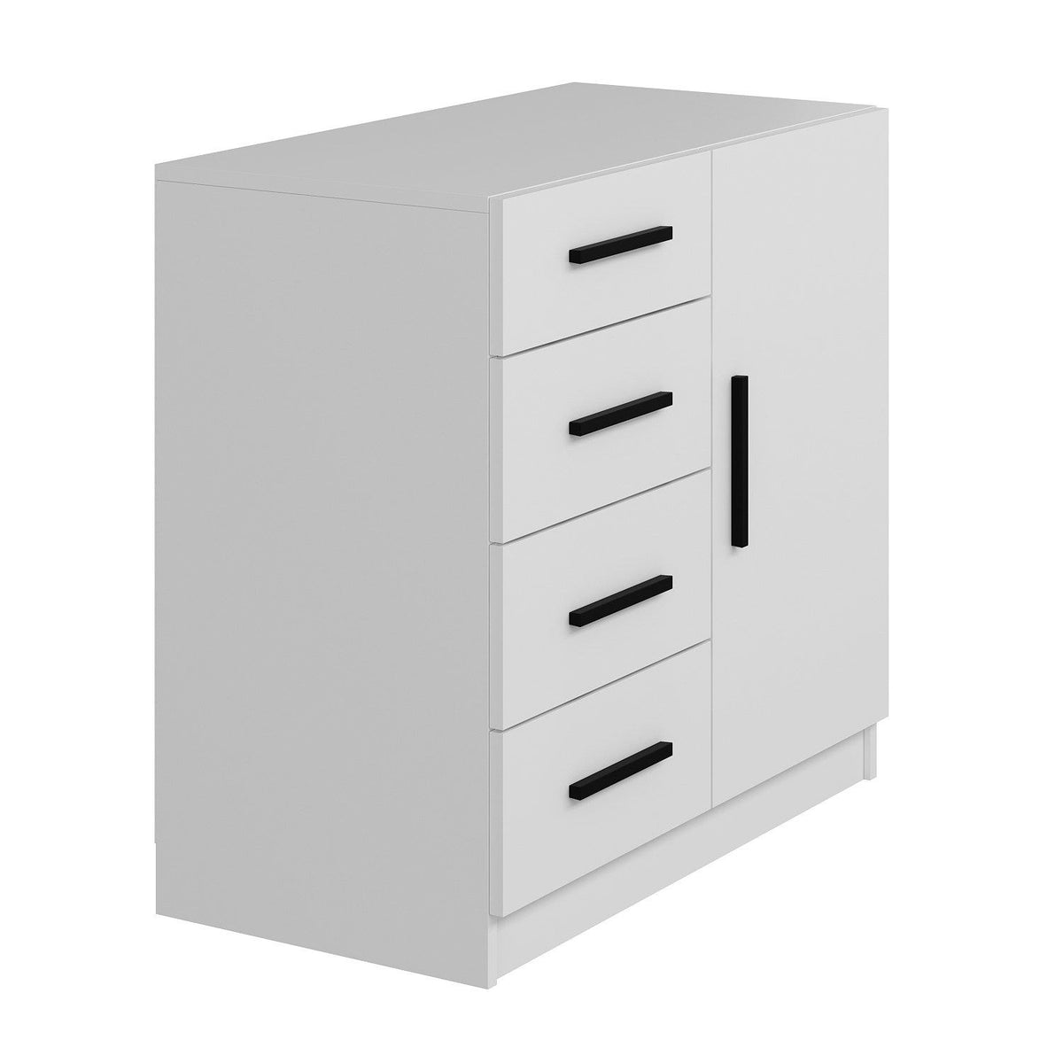Chests of drawers - Chest of drawers Bare White Melamine 90x85x47 cm - Dimehouse