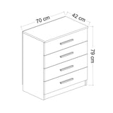 Chests of drawers - Chest of drawers Bare Walnut Melamine 70x42x79 cm - Dimehouse