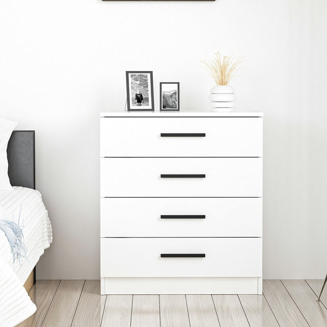 Chests of drawers - Chest of drawers Bare White Melamine 70x42x79 cm - Dimehouse