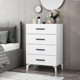 Chests of drawers - Chest of drawers Bare White Melamine 72x106x47 cm - Dimehouse