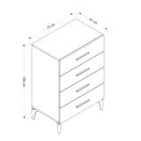 Chests of drawers - Chest of drawers Bare White Melamine 72x106x47 cm - Dimehouse