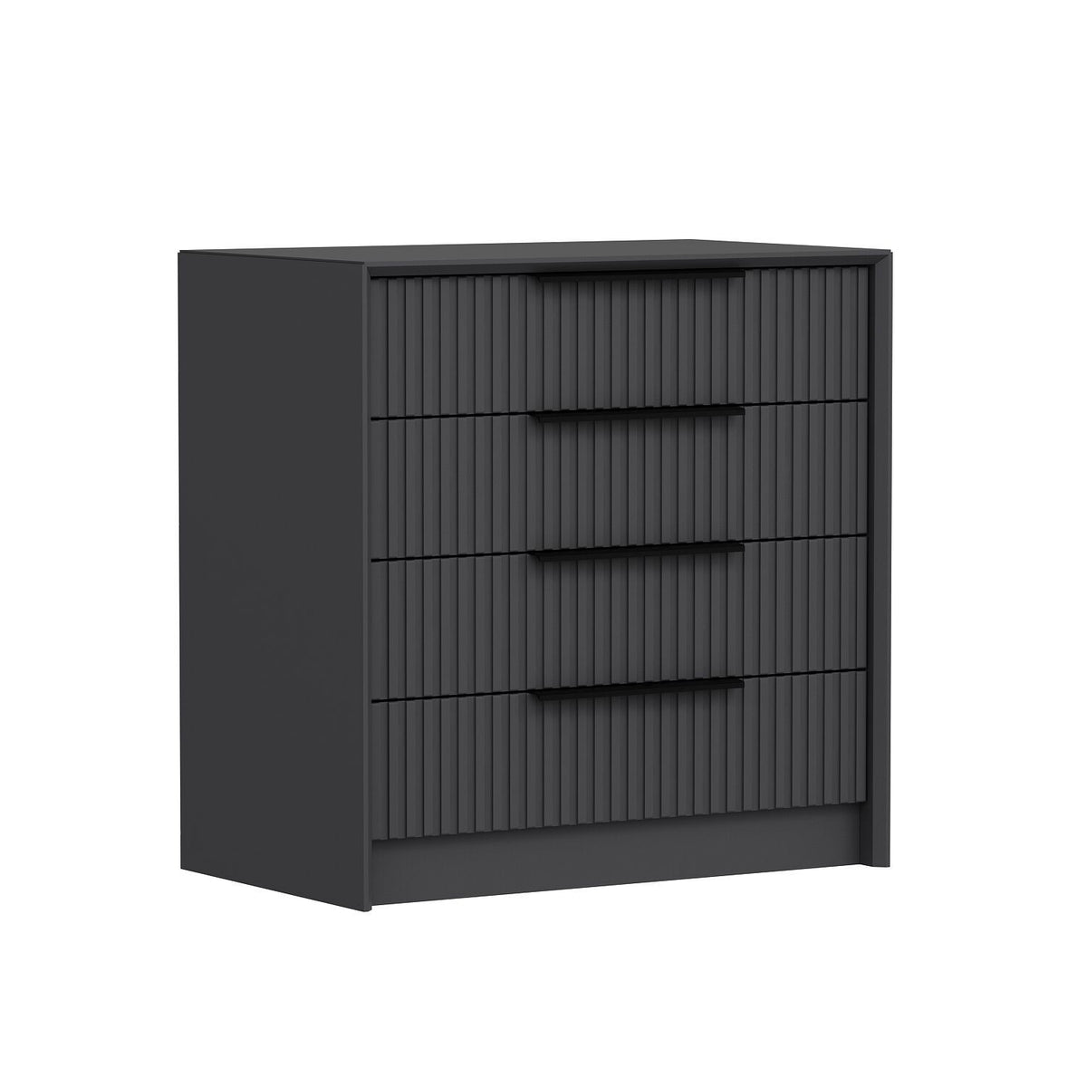 Chests of drawers - Chest of drawers Kale Luxury Anthracite Melamine 70x77x45 cm - Dimehouse