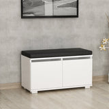 Shoe cabinets - Shoe cabinet Drago White Melamine 80x42x35 cm - Dimehouse