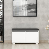 Shoe cabinets - Shoe cabinet Drago White Melamine 80x42x35 cm - Dimehouse