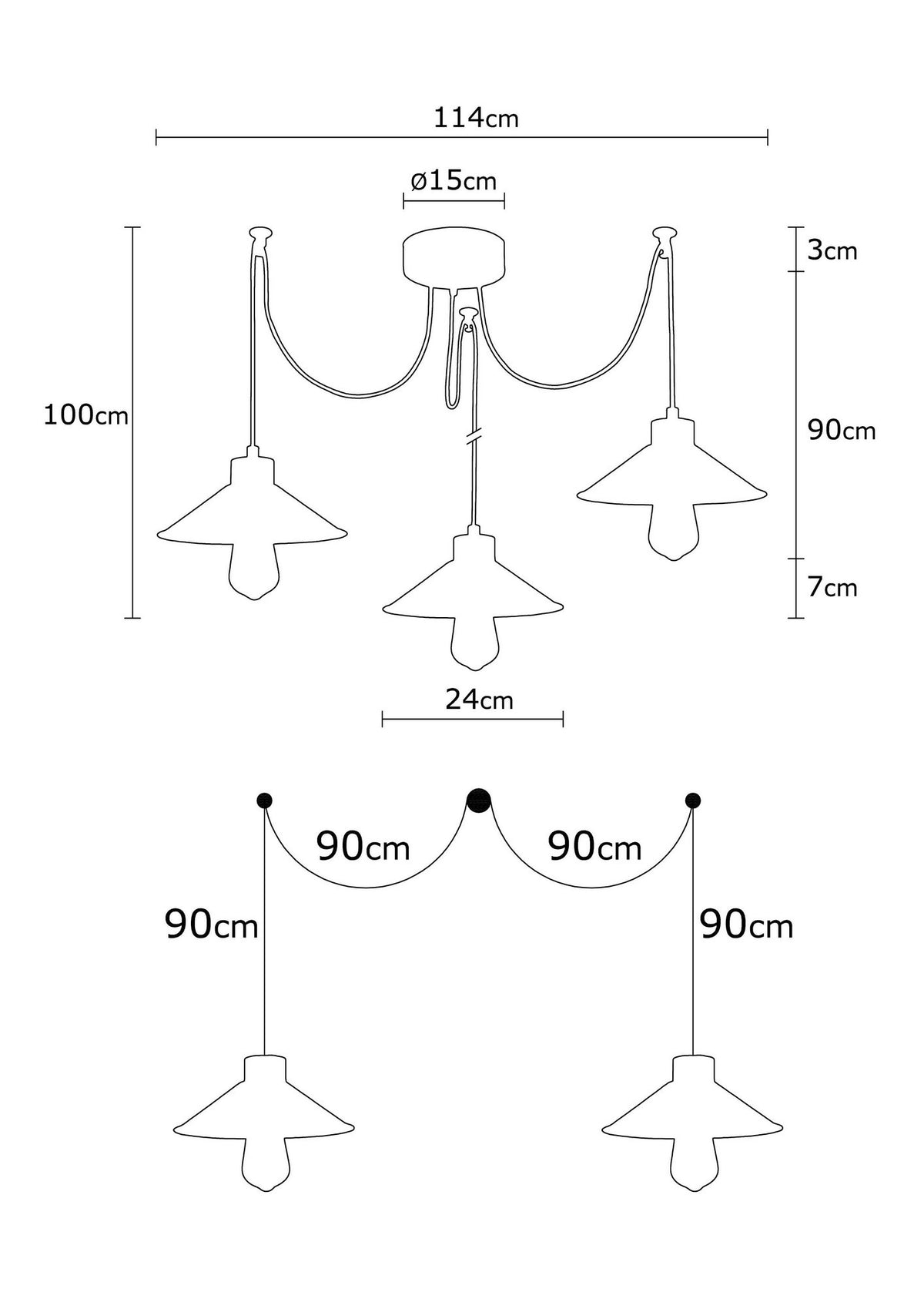 Hanging lamps - Hanging lamp Multicolor 3 - lights Metal Virtu - Dimehouse