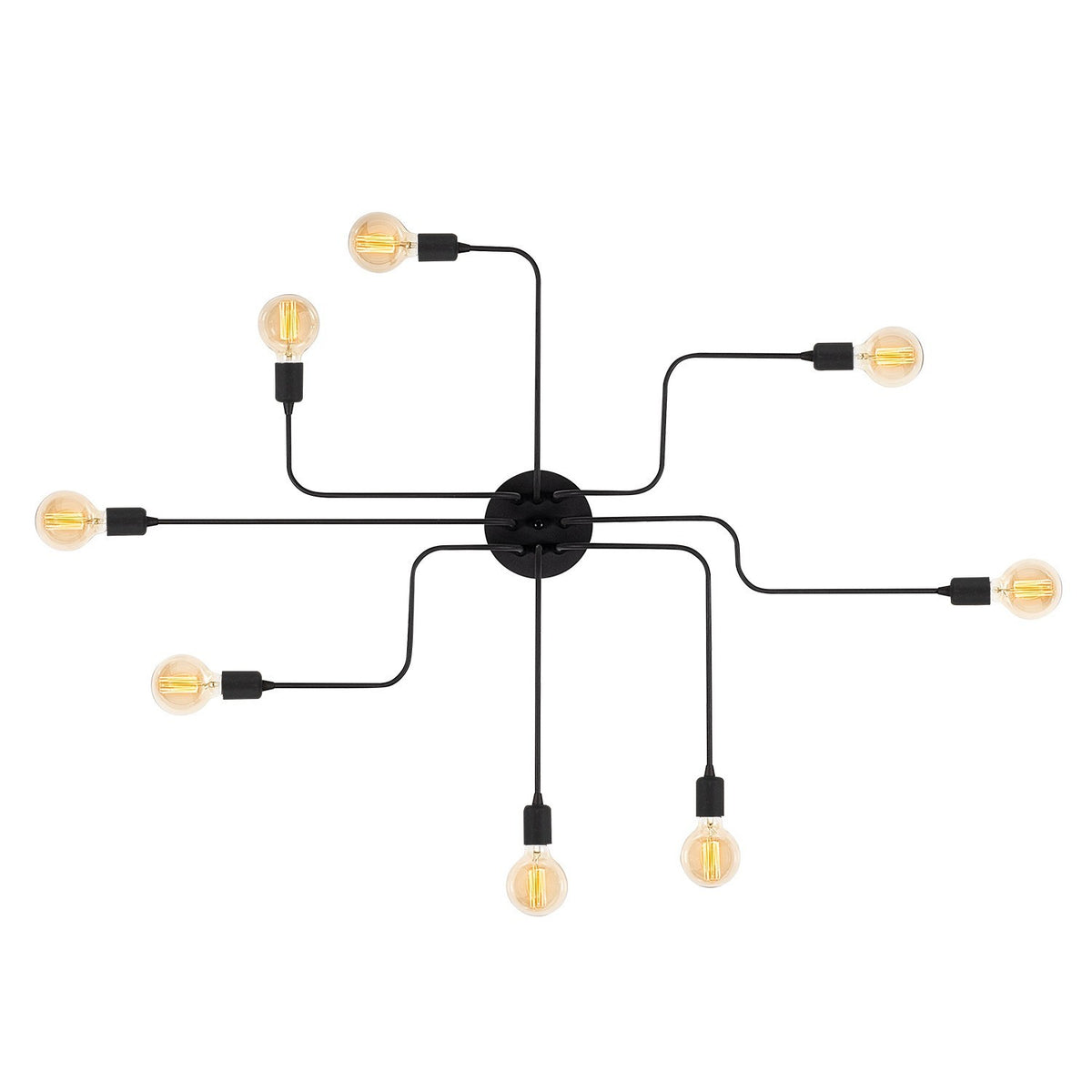 Hanging lamps - Hanging lamp 8 - lights L Black Metal Striker - Dimehouse