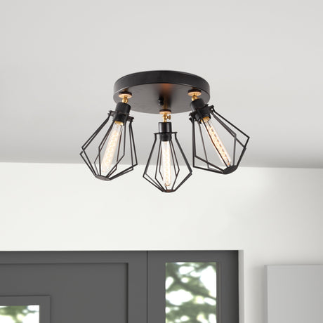 Hanging lamps - Ceiling lamp Round Black Gold Metal Palisade - Dimehouse