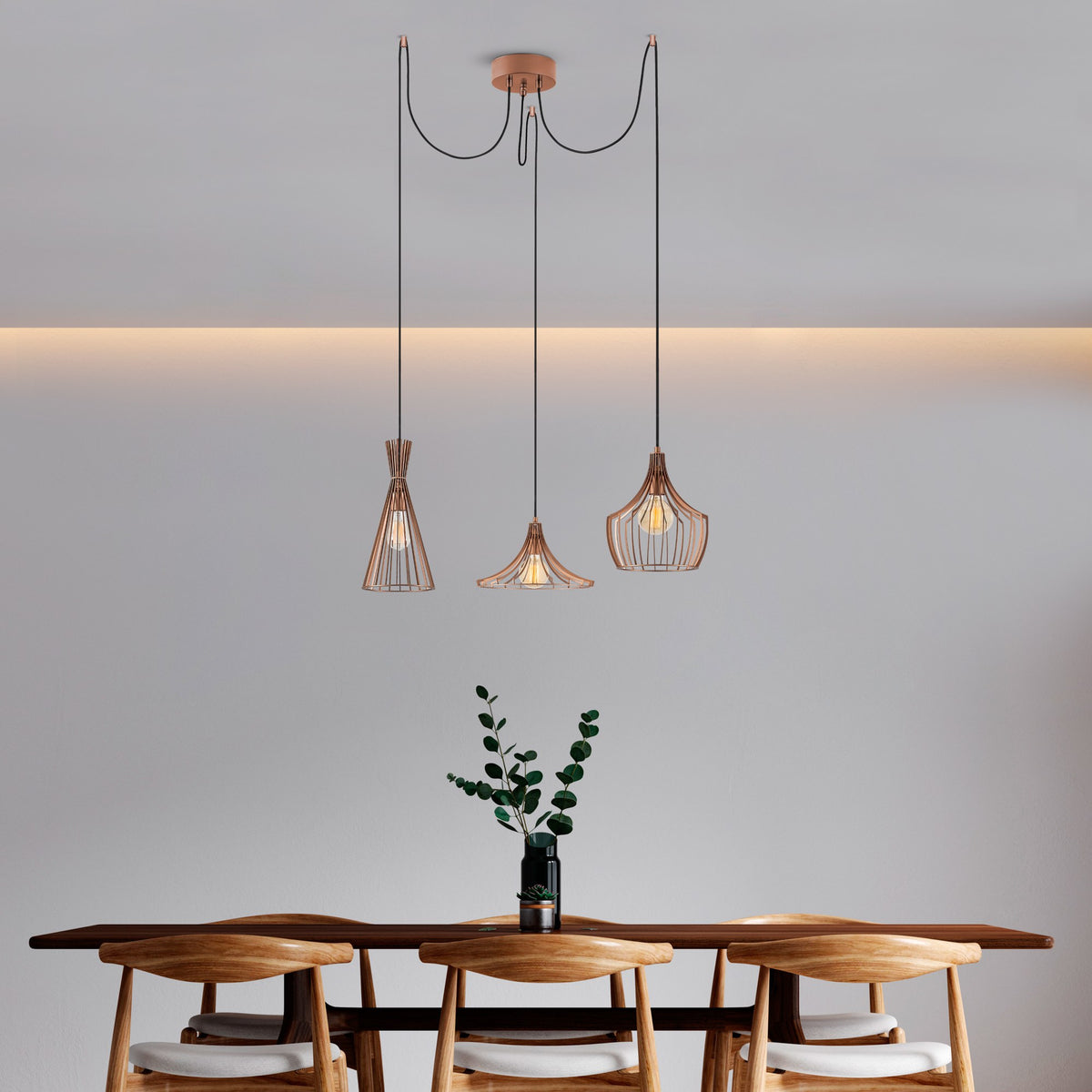 Hanging lamps - Hanging lamp Copper-colored 3 - lights Metal Evermere - Dimehouse