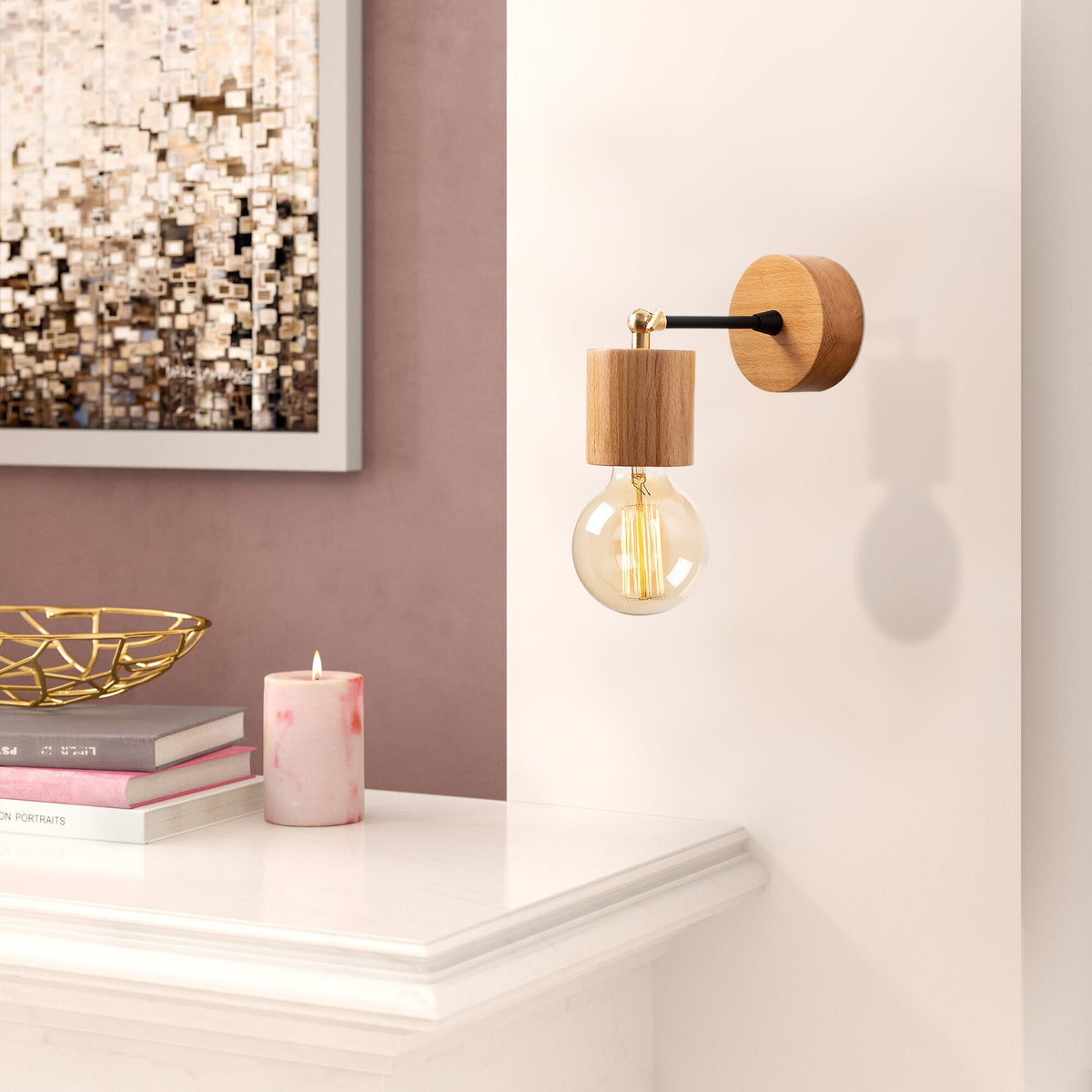 Wall lamps - Wall lamp Natural Wood Vex - Dimehouse