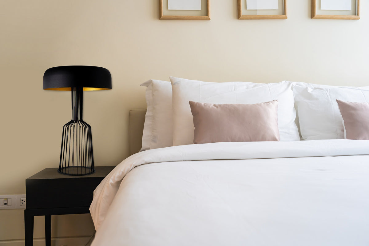 Table lamps - Table lamp Black Gold Metal Quartz - Dimehouse