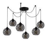 Hanging lamps - Hanging lamp 6 - lights Black Metal Quartz - Dimehouse