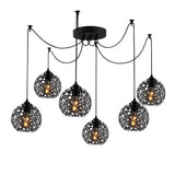 Hanging lamps - Hanging lamp 6 - lights Black Metal Quartz - Dimehouse