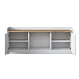 Shoe cabinets - Shoe cabinet Samos White Walnut Melamine - Dimehouse