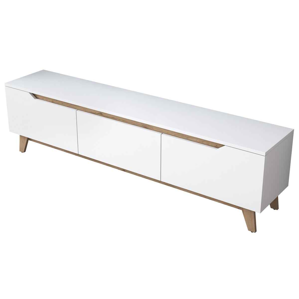TV Furniture - TV Furniture Osiris White Light Walnut Melamine 180x48.6x35 cm - Dimehouse