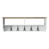 Coat racks - Coat rack White with Oak Melamine 15 - angled and two compartments - Hally - Dimehouse