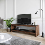 TV Furniture - TV Furniture Selene Walnut Pine Wood 140x45x40 cm - Dimehouse