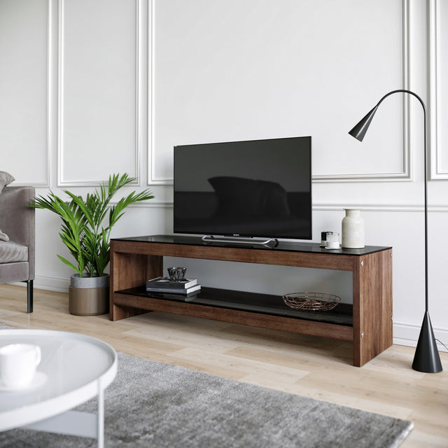 TV Furniture - TV Furniture Selene Walnut Pine Wood 140x45x40 cm - Dimehouse