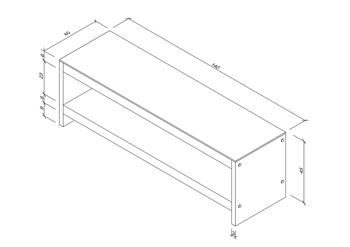 TV Furniture - TV Furniture Selene Walnut Pine Wood 140x45x40 cm - Dimehouse