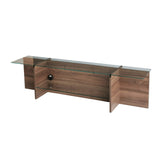 TV Furniture - TV Furniture Escape TV Walnut Glass 158x40x35 cm - Dimehouse