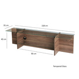 TV Furniture - TV Furniture Escape TV Walnut Glass 158x40x35 cm - Dimehouse