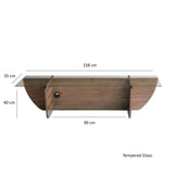 TV Furniture - TV Furniture Lily TV Walnut Glass 158x40x35 cm - Dimehouse