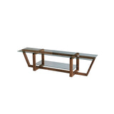 TV Furniture - TV Furniture Amaufi Walnut Glass 158x35x35 cm - Dimehouse