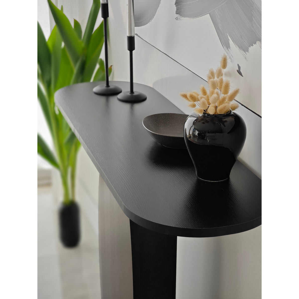 Dressing tables - Dressing table Ellittica Anthracite Melamine 100x81x30 cm - Dimehouse