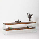 TV Furniture - TV Furniture Aqua Natural Glass 140x45x35 cm - Dimehouse
