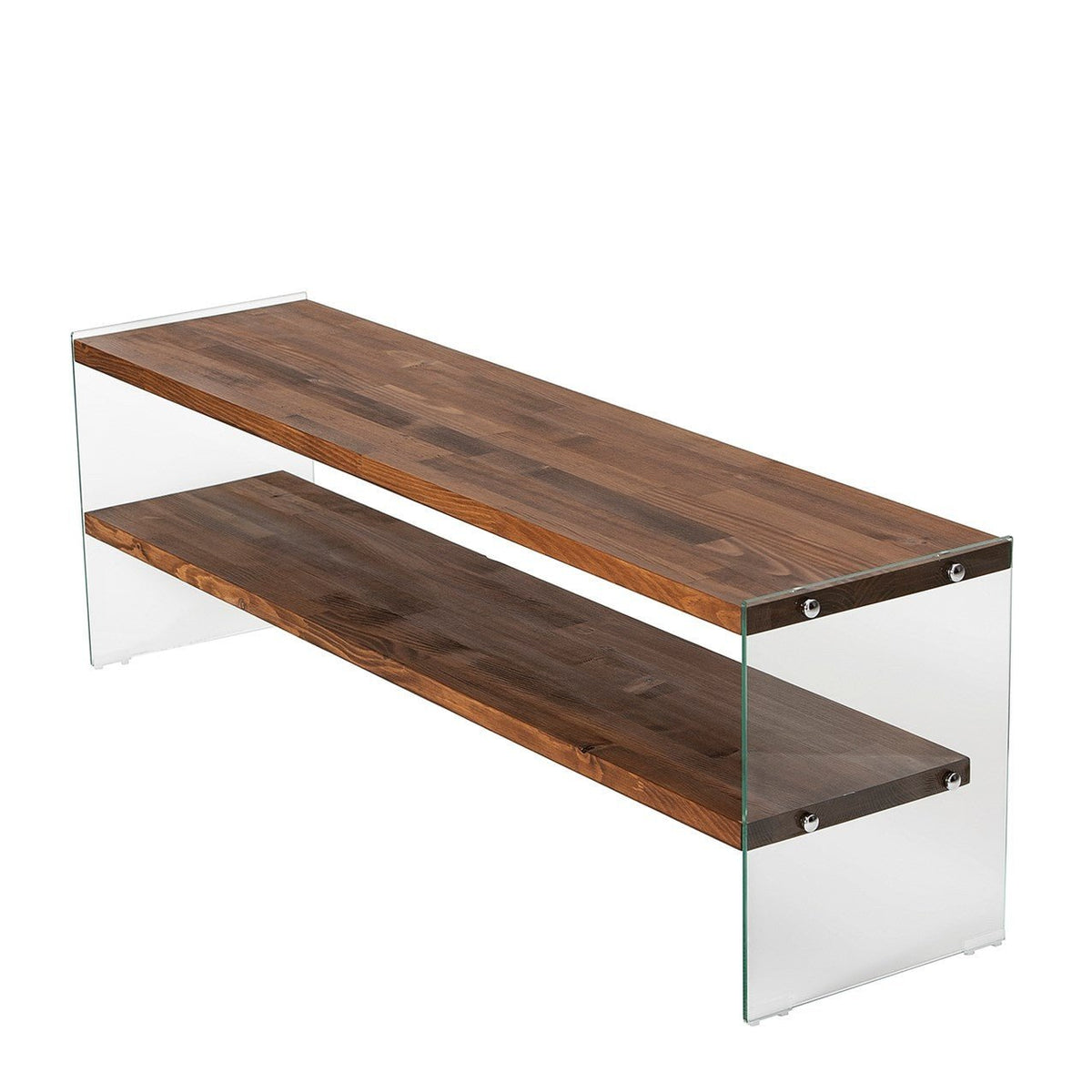 TV Furniture - TV Furniture Aqua Natural Glass 140x45x35 cm - Dimehouse