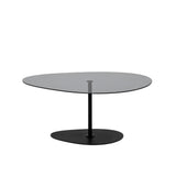 Coffee Tables - Organic Design Coffee Table Tinted Glass Torpo - Black Metal Frame - Dimehouse