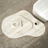 Coffee tables - Organic Coffee Table Travertine Melamine marble look Melta - 105x65 cm - Dimehouse