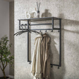 Coat racks - Coat rack Kris 12 - Angled Black - With rod and hat shelf - Dimehouse