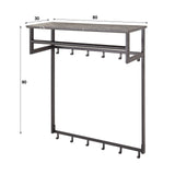 Coat racks - Coat rack Kris 12 - Angled Black - With rod and hat shelf - Dimehouse