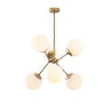 Hanging lamps - Hanging lamp 6 - lights Gold Glass Sereno - Dimehouse