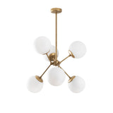 Hanging lamps - Hanging lamp 6 - lights Gold Glass Sereno - Dimehouse