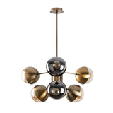 Hanging lamps - Hanging lamp 10 - light Bronze-colored Glass Carina - Dimehouse