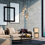 Hanging lamps - Hanging lamp 7 - light Stepped Bronze-coloured Metal Scarlet - Dimehouse