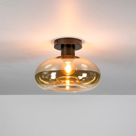 Ceiling lamps - Ceiling lamp Sola 1 - light Amber glass 27 cm - Dimehouse