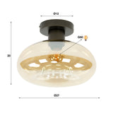 Ceiling lamps - Ceiling lamp Sola 1 - light Amber glass 27 cm - Dimehouse