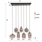 Hanging lamps - Hanging lamp 7 - light brown frosted glass Arda - Dimehouse