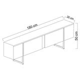 TV Furniture - TV Furniture Luxury Walnut Black Melamine 180x50x30 cm - Dimehouse