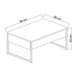 Coffee Tables - Rectangular Coffee Table Anthracite Luxury 90x60 - Black Frame - Dimehouse
